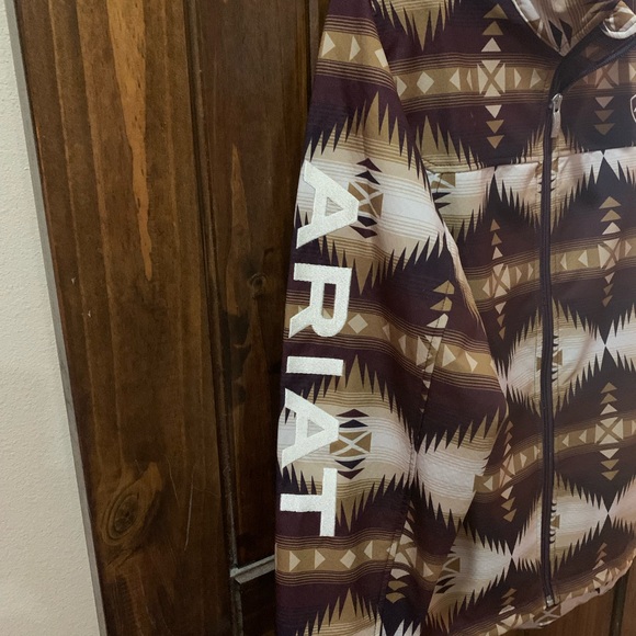 Ariat Women's Geometric Pattern Jacket - Brown and Cream - Picture 4 of 10